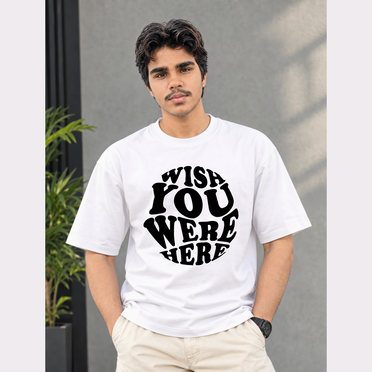 Stylish 'Wish You Were Here' Graphic T-Shirt