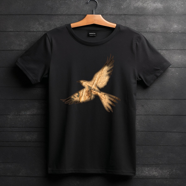 Vintage Newsprint Bird Graphic Tee