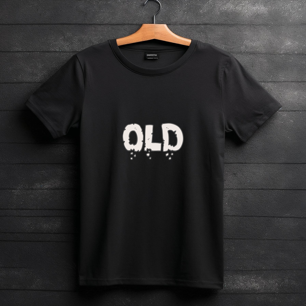 Bold "OLD" Distressed Typography Graphic Tee