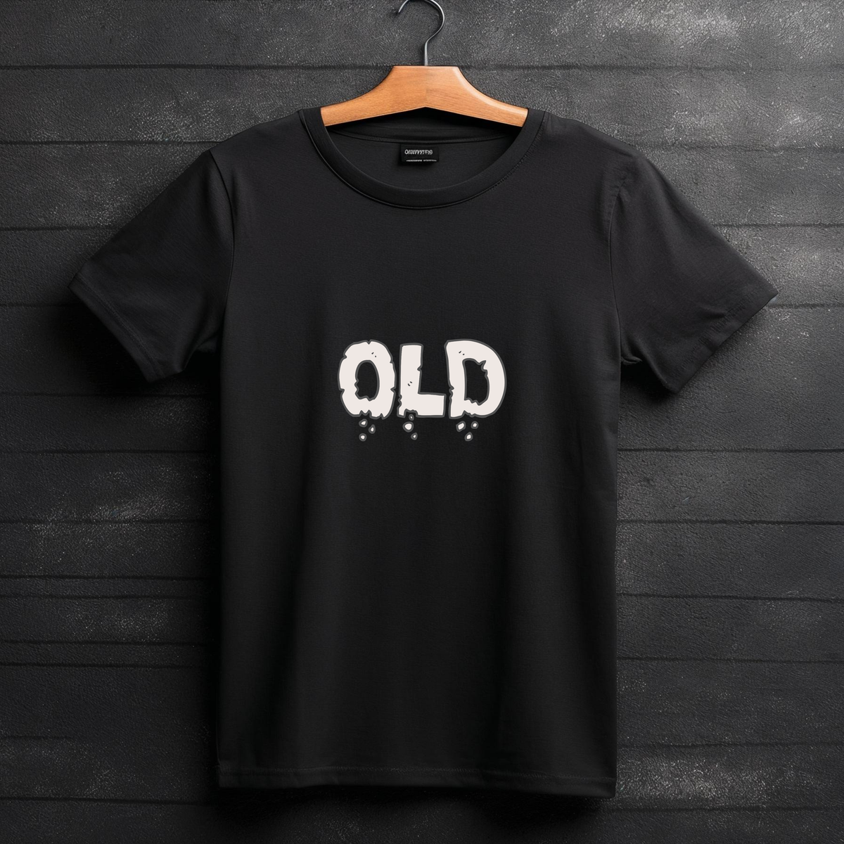 Bold "OLD" Distressed Typography Graphic Tee