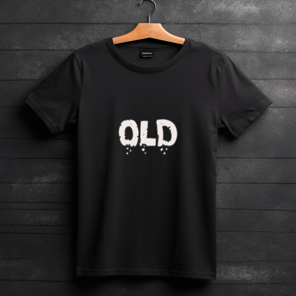 Bold "OLD" Distressed Typography Graphic Tee