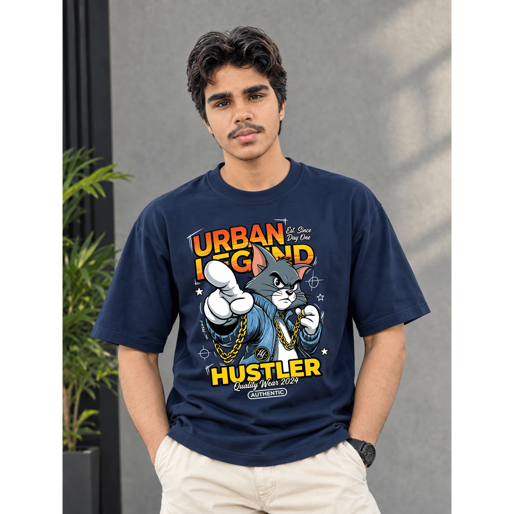 Men's Oversized Break Rules Graphic T-Shirt - Drop Shoulder (Copy)