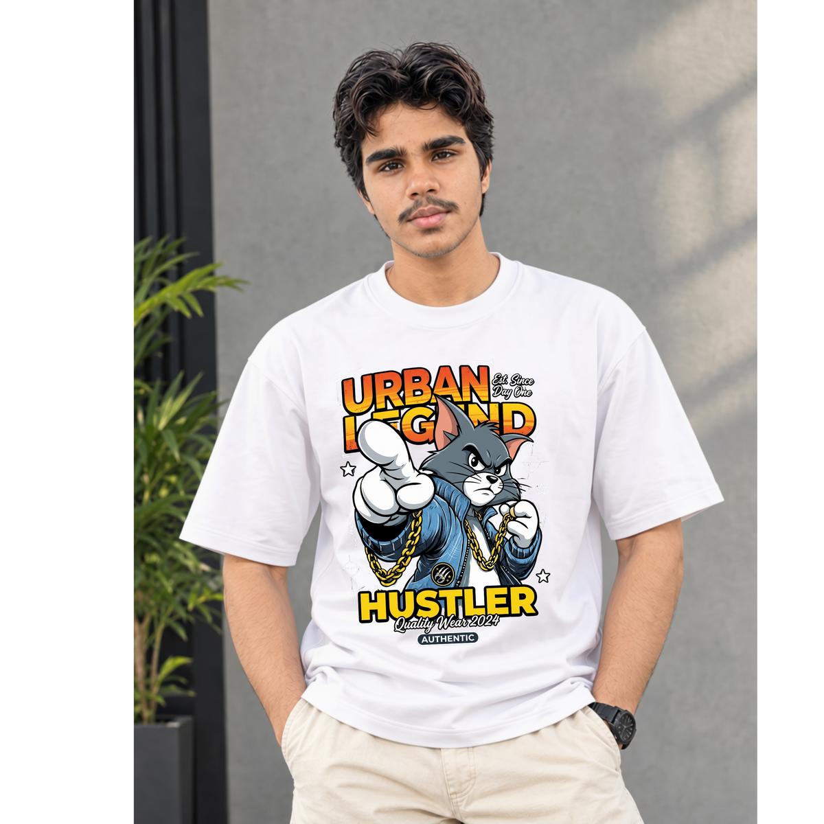 Men's Oversized Break Rules Graphic T-Shirt - Drop Shoulder (Copy)