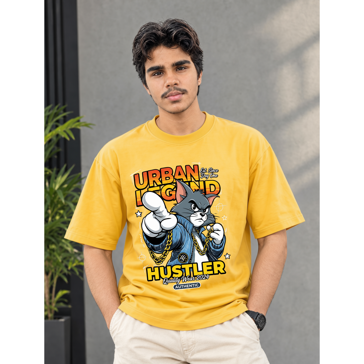 Men's Oversized Break Rules Graphic T-Shirt - Drop Shoulder (Copy)
