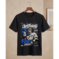 Men's Oversized Overthinking Focus Graphic T-Shirt - Black Drop Shoulder
