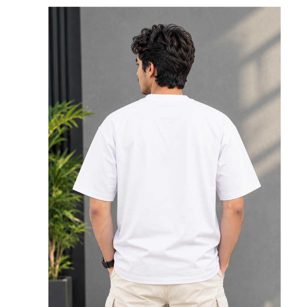 Men's Oversized Feedback David Graphic T-Shirt - White Drop Shoulder