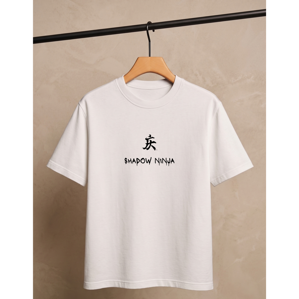 Men's Oversized Shadow Ninja Graphic T-Shirt - White Drop Shoulder