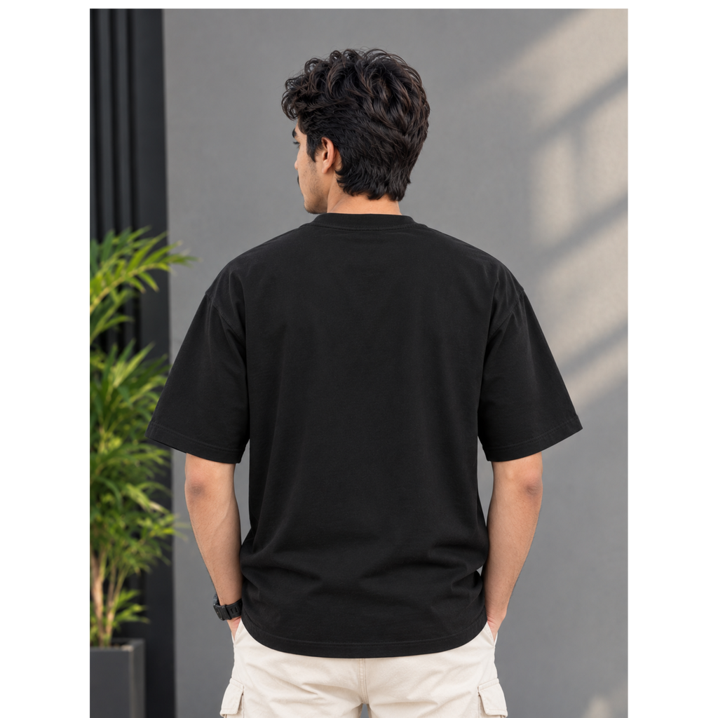 Men's Oversized Stay Fresh Orange Graphic T-Shirt - Drop Shoulder