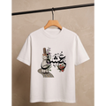 Men's Oversized Ishq Sufi Graphic T-Shirt - White Drop Shoulder