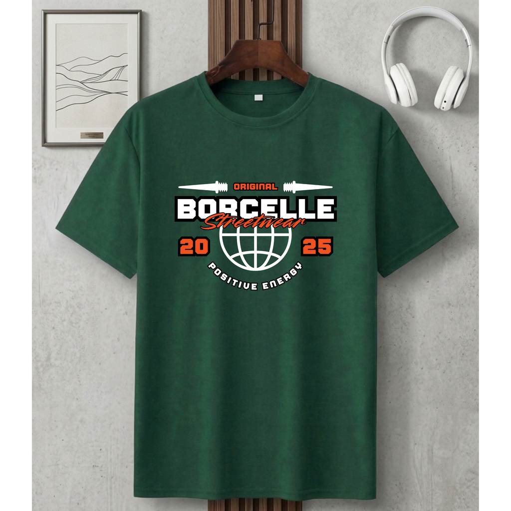 Men's Oversized Borcelle Streetwear Graphic T-Shirt - Drop Shoulder)