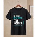 Men's Oversized Motivational Graphic T-Shirt - Black Drop Shoulder