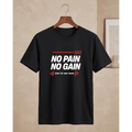 Men's Oversized No Pain No Gain Gym T-Shirt - Black Drop Shoulder