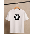 Men's Oversized Chill Brew Club Graphic T-Shirt - White Drop Shoulder