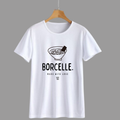 White T-Shirt With Ramen Bowl Graphic and 'Borcelle Made With Love' Logo