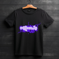 Urban Purple Graffiti Black Graphic T-Shirt | Streetwear Tee
