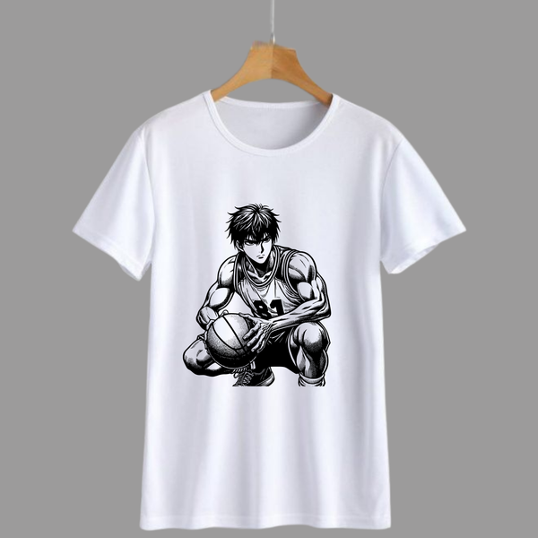 Anime Basketball Player Line Art Graphic Tee